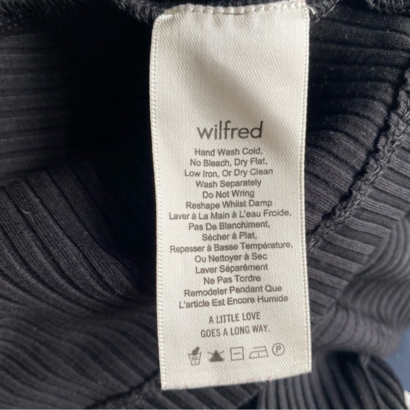 Aritzia Wilfred Off The Shoulder Striped Long Sleeve Top Black Sz XS - Picture 5 of 6